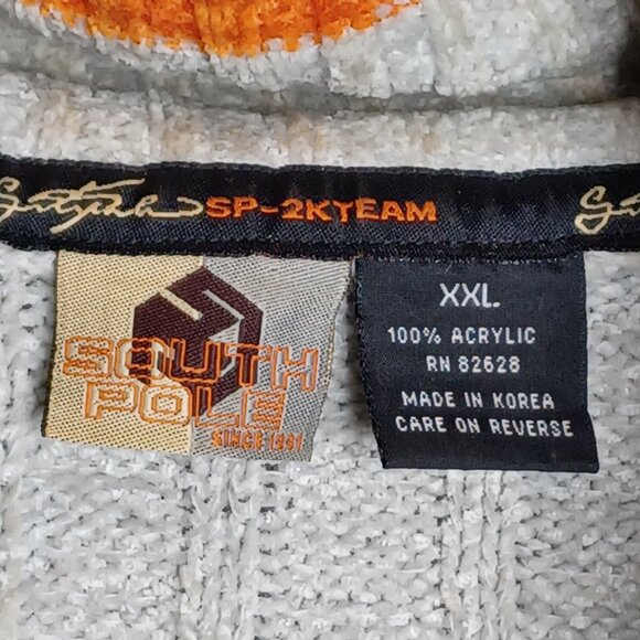 Southpole Sweater Mens XXL Gray/Orange Chanille 2KTeam Soft Knit Outdoor Snow - Picture 8 of 8